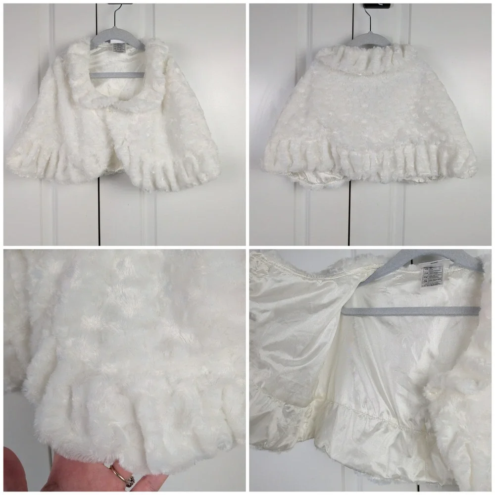 Disney Parks Cinderella Costume Dress with Faux Fur Shrug Set Blue Silver Small